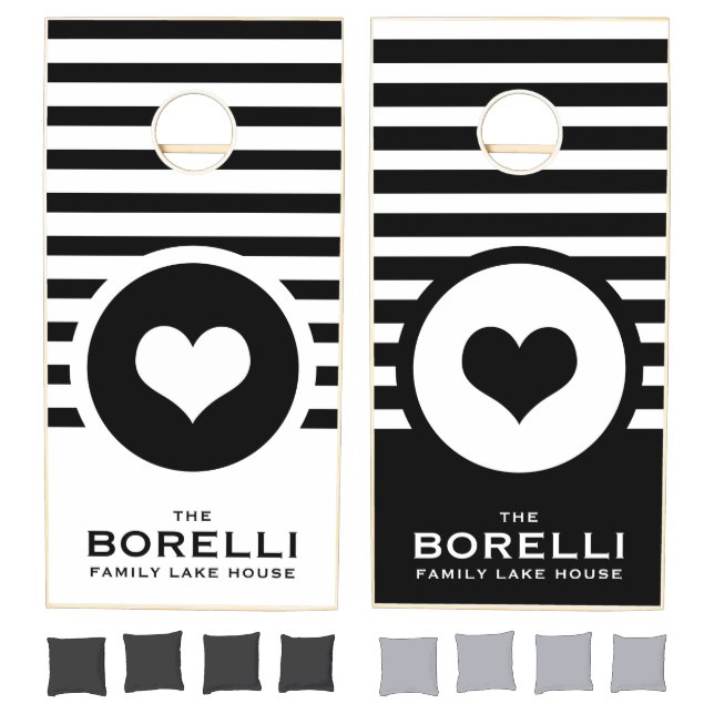 Family Name Heart Cornhole Set (Set)