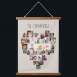 Family Name Heart Shaped Photo Collage 29 Pictures Hanging Tapestry<br><div class="desc">Custom photo display on large wall hanging, further personalized with your family name. The photo template displays your pictures in a heart shaped photo collage which holds 29 images. Your photos are displayed in a mix of square, landscape and portrait formats and, if you have any problems with placement, you...</div>