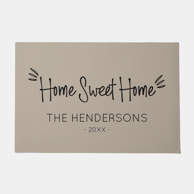 Family Name Home Sweet Home Doormat (Front)