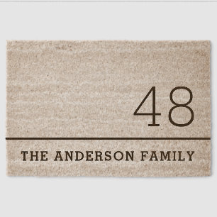 Family name house number fiber doormat
