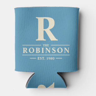 Family Name & Initial Aqua Splash Can Cooler