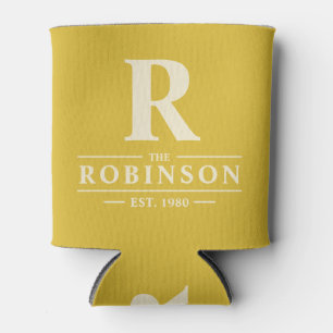 Family Name & Initial Burnt Lemon Can Cooler