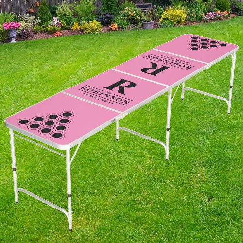 Family Name & Initial in Pink | Black Cup Layout