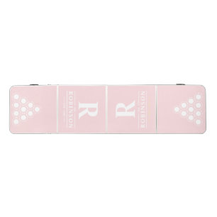 Family Name & Initial in Pink Whisper Beer Pong Table