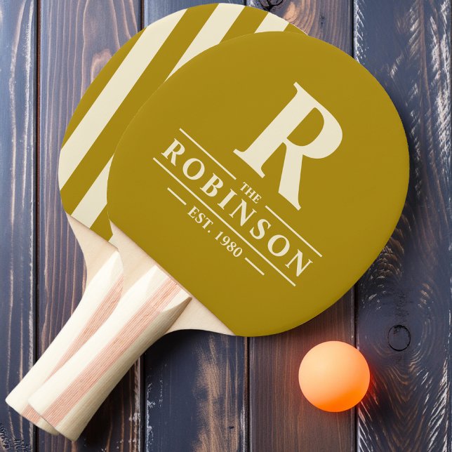 Family Name & Initial Polo Striping Desert Sage Ping Pong Paddle (Creator Uploaded)