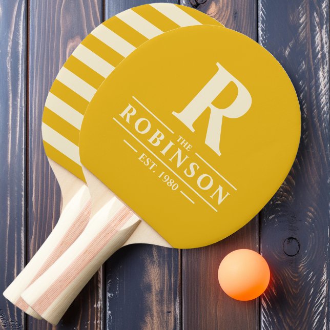 Family Name & Initial Polo Warm Sunflower Ping Pong Paddle (Creator Uploaded)