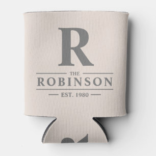 Family Name & Initial  Sandcastle Pink Can Cooler
