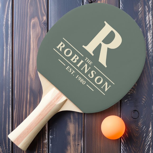 Family Name & Initial Warm Gray Ping Pong Paddle (Creator Uploaded)