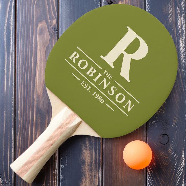 Family Name & Initial Willow Green Ping Pong Paddle (Creator Uploaded)