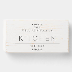 Family Name Kitchen Wooden Box Sign