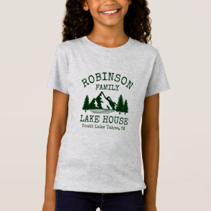 Family Name Lake House Forest Green Silhouette T-Shirt