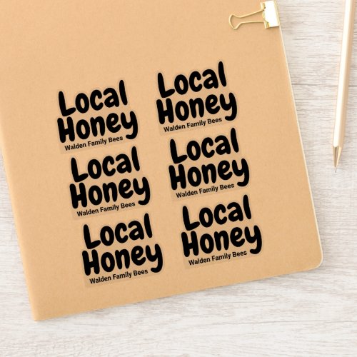 Family Name Local Honey Jar Clear Sticker