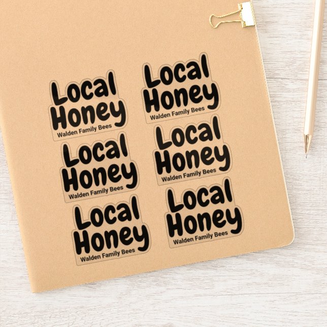 Family Name Local Honey Jar Clear Sticker (Notebook)