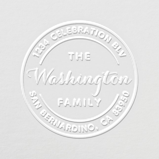 Family Name Logo Round Return Address Embosser (Design)
