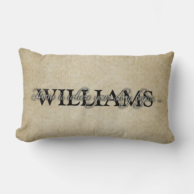 Family Name Lumbar Pillow (Front)