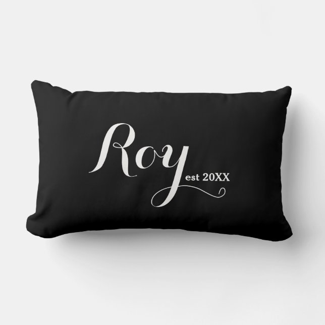 Family Name Lumbar Pillow - Roy (Front)