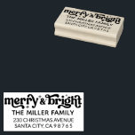 Family Name Merry Bright Christmas Return Address Rubber Stamp<br><div class="desc">Family Name Merry Bright Christmas Return Address rubber stamp</div>