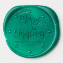 Family Name Merry Christmas Wax Seal Sticker