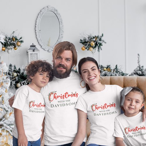 Family Name Minimalist Family Christmas T_Shirt