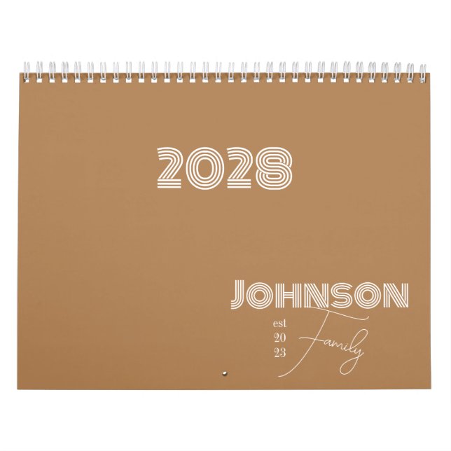 Family Name Minimalist Typography Calendar (Cover)