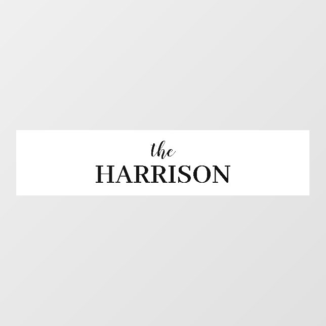Family Name Modern Minimal Monogram Design Wall Decal (Front)