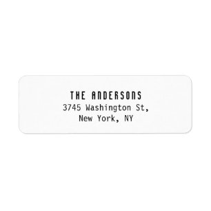 Family Name Modern Plain Professional Black White Label