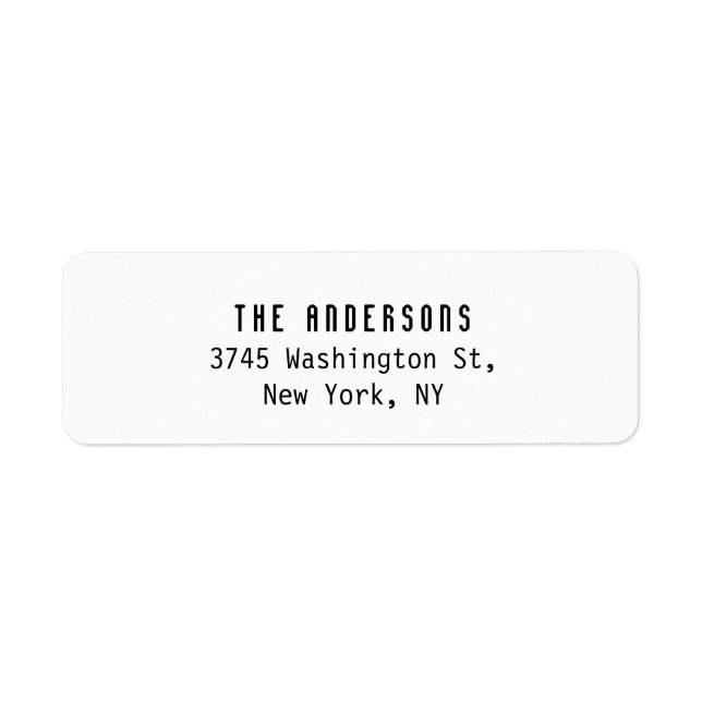 Family Name Modern Plain Professional Black White Label (Front)