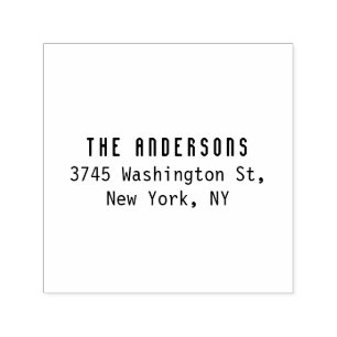 Family Name Modern Plain Professional Black White Self-inking Stamp