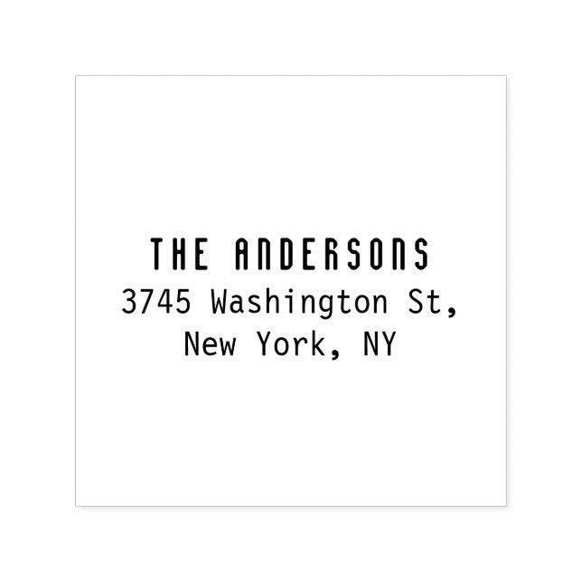 Family Name Modern Plain Professional Black White Self-inking Stamp (Design)