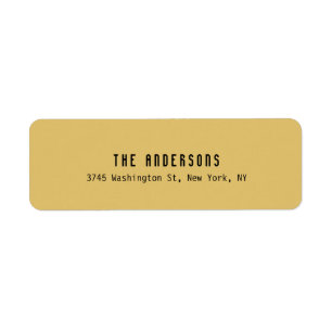 Family Name Modern Plain Professional Brass Yellow Label
