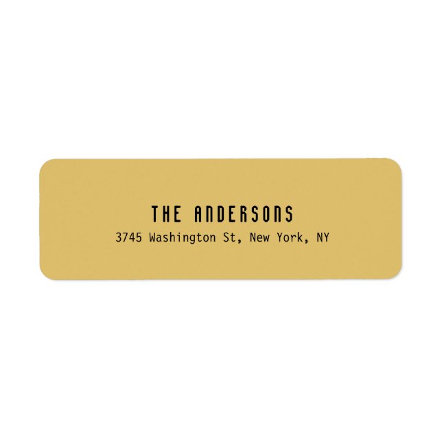 Family Name Modern Plain Professional Brass Yellow Label (Front)