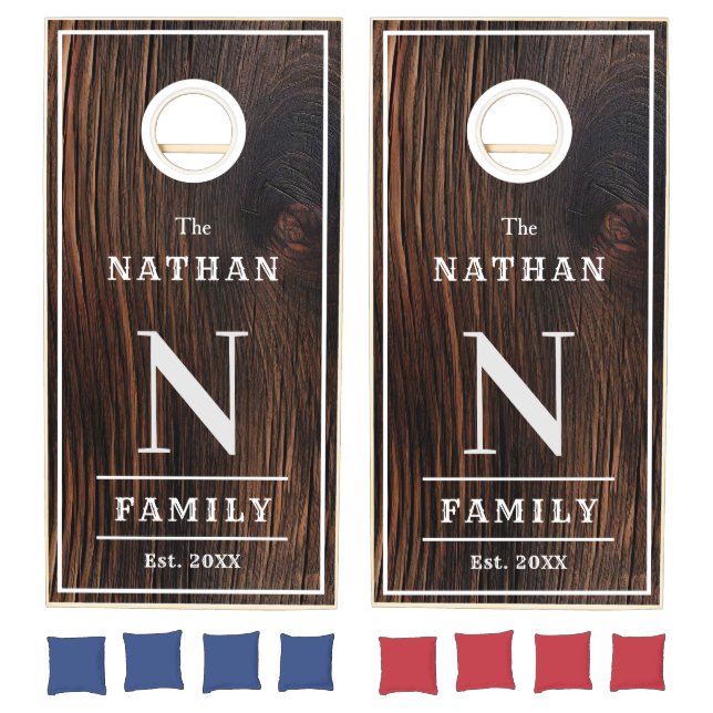  Family Name Monogram  Cornhole Set (Set)