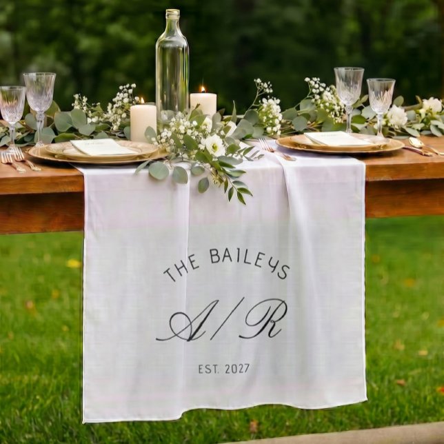 Family Name Monogram Custom Wedding Table Banner Tapestry (Creator Uploaded)