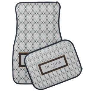 Family Name Monogram Diamond Pattern Car Floor Mat
