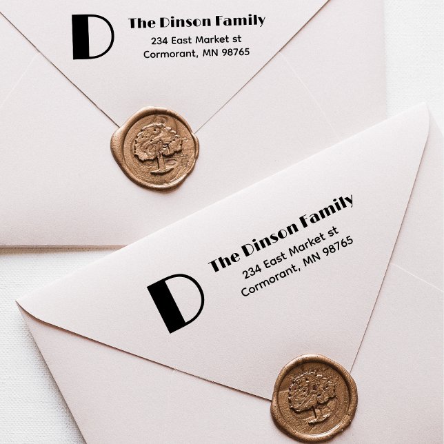 Family Name Monogram Initial Return Address Self-inking Stamp (Creator Uploaded)