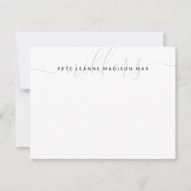 Family Name Monogram Note Card (Front)