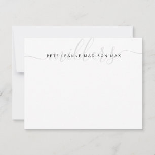 Family Name Monogram Note Card