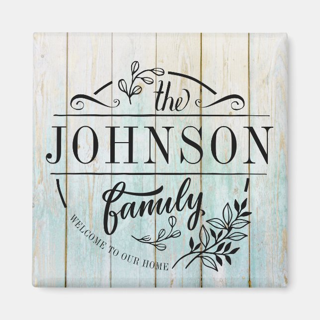 Family Name Monogrammed Magnet (Front)