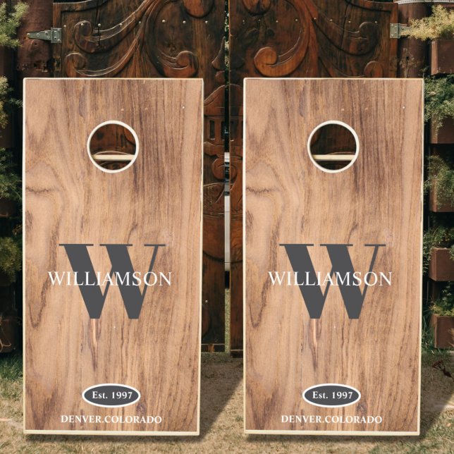 Family name natural wood Cornhole Set (Creator Uploaded)