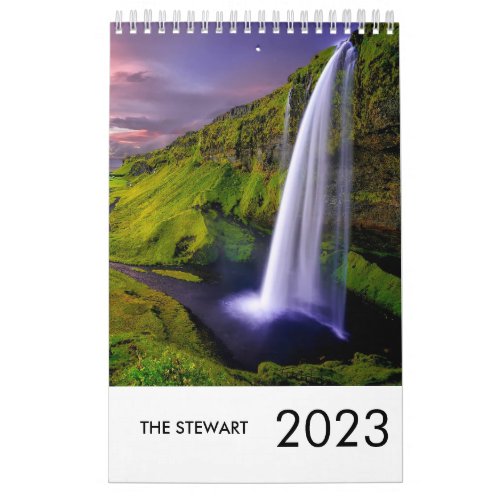 Family Name Nature Minimalist 2023 Simple Chic Calendar