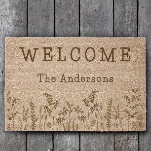 Family Name nature Welcome Coir Mat Doormat