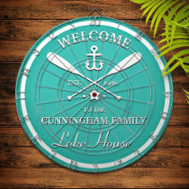 Family Name | Oars and Anchor Custom Aqua Blue Dart Board