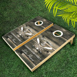 Family Name | Oars and Anchor Custom Cornhole Set<br><div class="desc">Fun "welcome to the lake house" customized cornhole set.  Change the name,  the year and the name of your vacation getaway (beach house,  cottage,  summer house,  etc.) to make this a wonderfully unique gift.</div>