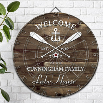 Family Name | Oars And Anchor Custom Dart Board by reflections06 at Zazzle