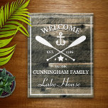 Family Name | Oars and Anchor Personalized Jigsaw Puzzle<br><div class="desc">Fun "welcome to the lake house" customized jigsaw puzzle.  Change the name,  the year and the name of your getaway (beach house,  cottage,  summer house,  etc.) to make this a wonderfully unique gift.</div>