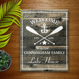 Family Name Oars and Anchor Personalized Jigsaw Puzzle