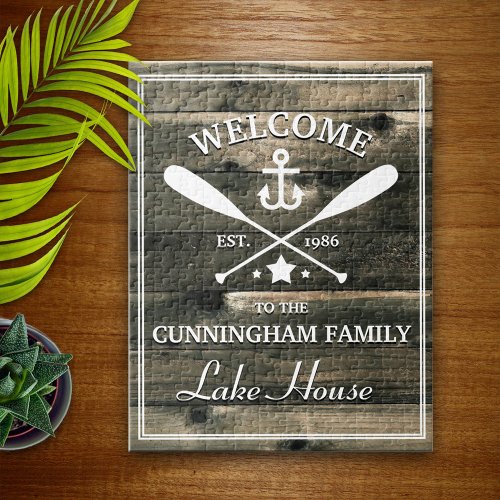 Family Name  Oars and Anchor Personalized Jigsaw Puzzle