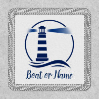 Family Name or Boat Classic Lighthouse Blue White