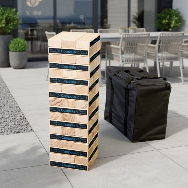 Family Name Outdoor Giant Topple Tower Game (Personalized Outdoor Giant Topple Tower Game)