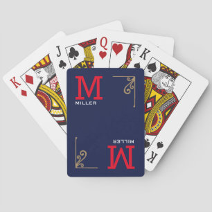 Family Name Personalized Blue Poker Cards